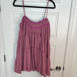 Free People Pink Textured Mini Dress